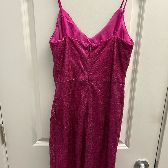 Lulu's Magenta Sequin Mini Dress - Picture 9 of 11